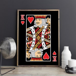 King of Hearts Playing Card Poster: Man Cave Decor (Digital Download)