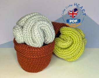Amigurumi Cactus Brain Crochet Pattern - Instant PDF Download - Cute Cactus Plant Pattern - DIY Crochet Project