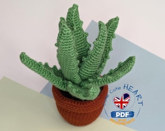 Amigurumi Cactus Aloe Vera Crochet Pattern - Instant PDF Download - Cute Cactus Plant Pattern - DIY Crochet Project