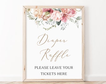 Babies in Bloom Diaper Raffle Sign, Spring Baby Shower Decor, Wildflower Baby Shower, Spring Baby Shower Signs, Baby Shower Floral, BBS53