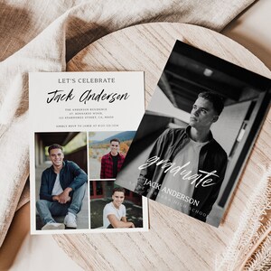 Editable Modern Graduation Announcement, Graduation Invitation 2023 Template, Boys Graduation Party Invite, Senior Graduation Party, GRAD05
