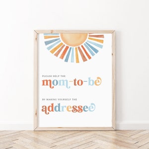 Envelope Station Sign, Sunshine Baby Shower, Here comes the Son, Ray of Sunshine, Baby Shower Decor, Baby Sign, Coed Baby Shower Sign, BBS74