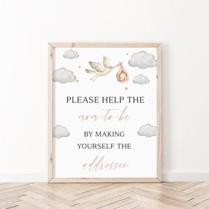 Baby Girl Stork Baby Shower Envelope Station Sign, Please take one, Special delivery Baby Shower, Baby in blanket, Flying Stork Decor, BBS78
