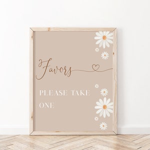 Daisy Baby in Bloom Baby Shower Favors Sign, Daisy Favors, Daisy Baby Shower Decor, Daisy Baby Sign, Minimalist Baby Shower, BBS62