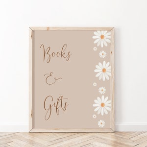 Daisy Baby in Bloom Baby Shower Books and Gifts Sign, Daisy Baby Shower Decor, Daisy Baby Sign, Book for Baby, Minimalist Baby Shower, BBS62