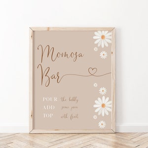 Daisy Baby in Bloom Baby Shower Mom-osa Bar Sign, Daisy Drinks Sign, Daisy Baby Shower Decor, Daisy Baby Sign, Minimalist Baby Shower, BBS62