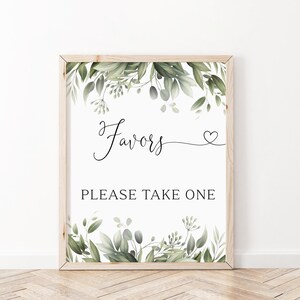 Greenery Baby Shower Favors Sign, Sage Green Baby Shower Signs, Minimalist Baby Shower, Coed Baby Shower, Baby Shower Decor, BBS64