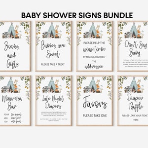 Waldtiere Baby-Dusche-Schilder Bundle, Wald-Kinderzimmer-Schilder, Wald-Baby-Dusche-Schilder, Walddekorationen, Waldtiere, BBS10