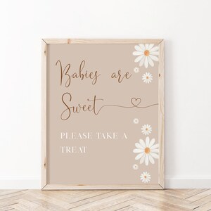 Daisy Baby in Bloom Baby Shower Babies are Sweet Sign, Take a Treat, Daisy Baby Shower Decor, Daisy Baby Sign, Minimalist Baby Shower, BBS62