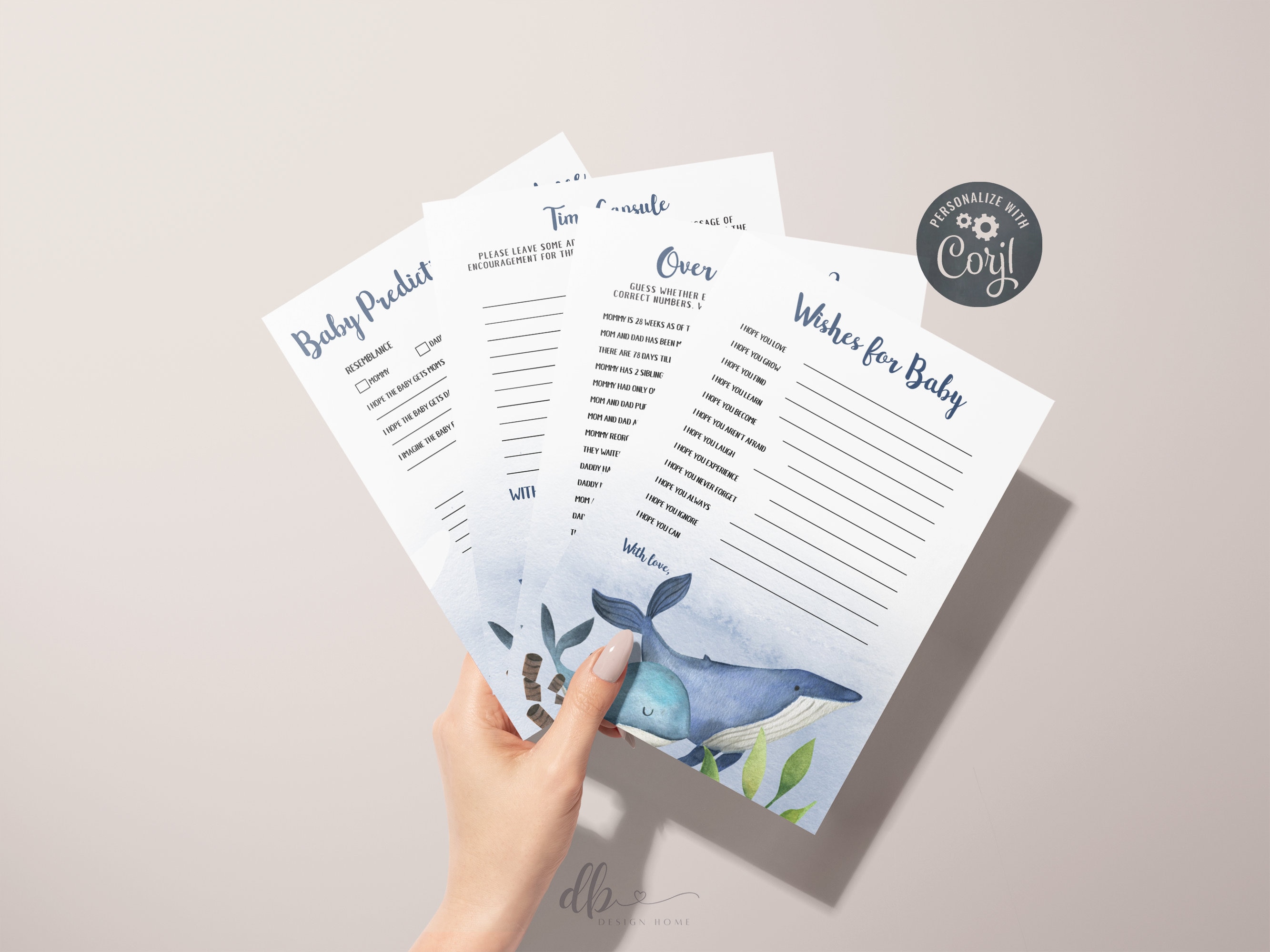 Editable Aquatic Underwater Baby Shower Game Bundle Coed Baby Etsy