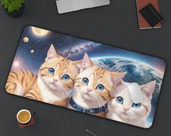 Cute Cat Lover Desk Mat | Large Gaming Mouse Pad | Kawaii Desk Pad | Laptop Keyboard Mat | Cute Mousepad | High-Quality, Durable, & Non-Slip