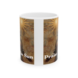 Praise The Sun Coffee Mug. Dark Fantasy Videogame, Solaire Of Astora, Gamer Dark Souls & Elden Ring Inspired, (11oz, 15oz)