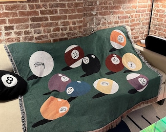 アウトドア寝具 STUSSY BILLIARDS BLANKET Stussy Blanket 8 Ball BILLIARDS TAPESTRY Collector Item Rare