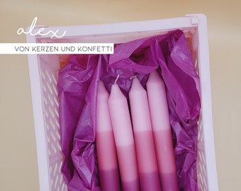 4er Set | Dip Dye Kerzen | Alex