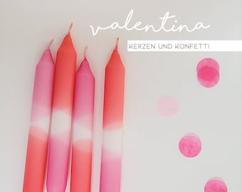 Set of 4 | Dip Dye Candles | Valentina