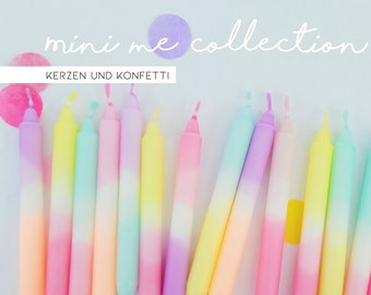 6er Set | Mini Dip Dye Kerzen | Geburstagskerzen Mix