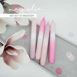 Set of 4 | Dip Dye Candles | magnolia