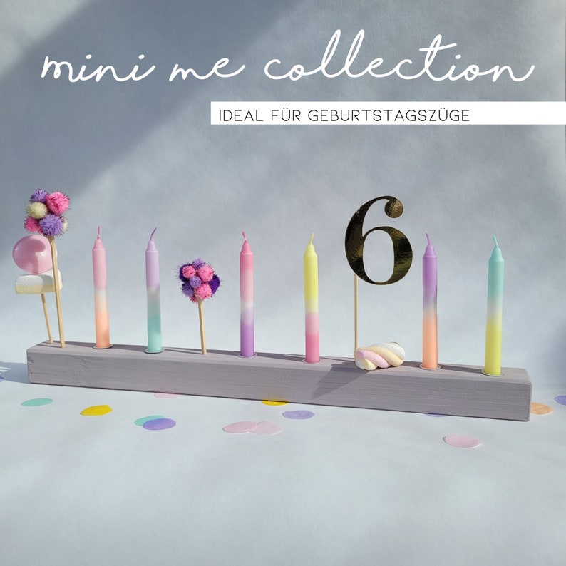 Set of 6 Mini Dip Dye Candles Birthday candle mix image 3