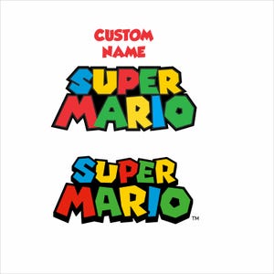 Benutzerdefinierter Name von Super Mario, Logo mit Ihrem Namen in Mario-Schriftart, PNG, individuelles Namensdesign, individuelles Logo von Mario Bros.