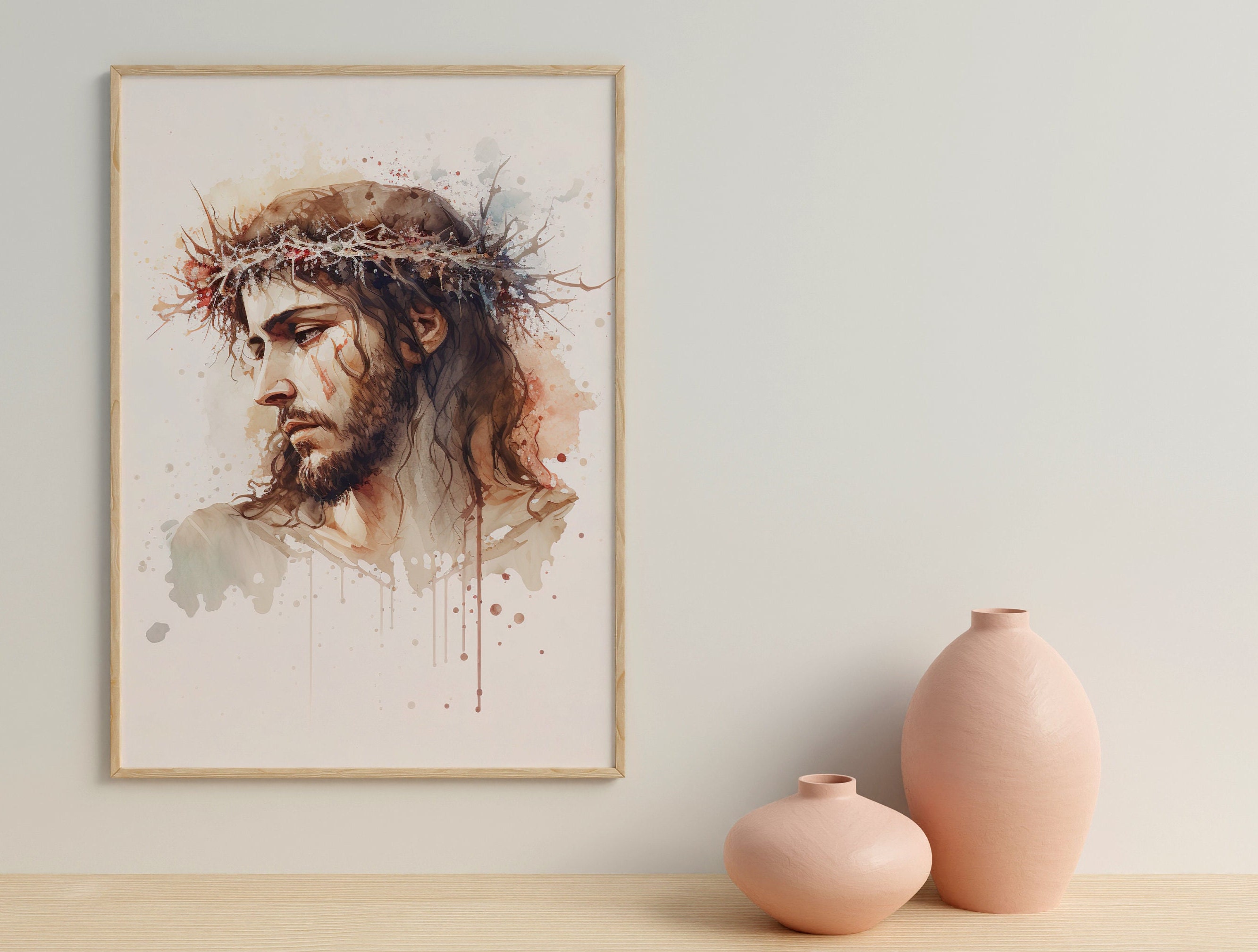 Digital Download Crown of Thorns Jesus Watercolour Art, Christian Art ...