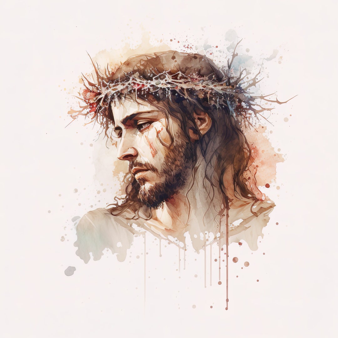 Digital Download Crown of Thorns Jesus Watercolour Art, Christian Art ...