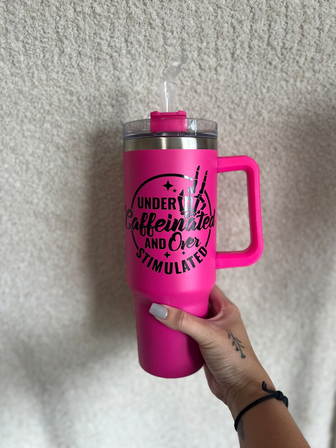 40oz Over Stimulated Tumbler Cute Tumblers Etsy