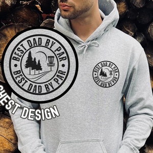 Sudadera con capucha de disc golf "Best Dad by Par" para hombre, regalo para amantes del disc golf.