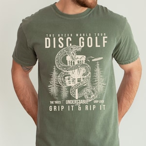 Disc Golf Shirt, Comfort Colors® Grunge Frisbee Golf Graphic Tee, Disc Golf Lover, Disk Golf Shirt for Him Her, Disc Golf Gift