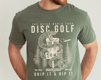Disc Golf Shirt, Comfort Colors® Grunge Frisbee Golf Graphic Tee, Disc Golf Lover, Disk Golf Shirt for Him Her, Disc Golf Gift