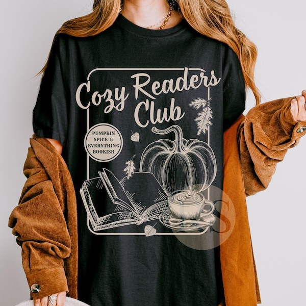 Retro Cozy Readers Club Shirt, Fall Book Shirt, Halloween Spooky Season Book Lover Shirt, Bookworm Tee, Pumpkin Spice TShirt, Bookish Things