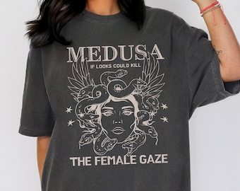Medusa T Shirt, The Female Gaze Medusa Greek Mythology Goddess Shirt, Snake Shirt