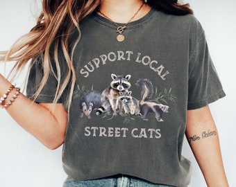 Opossum Shirt, Raccoon Shirt, Skunk Shirt, Forestcore Funny Animal T Shirt, Weird TShirt, Street Cats T-Shirt, Trash Panda Animal Lover Gift