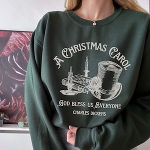 Charles Dickens Sweatshirt, Vintage Style A Christmas Carol Bookish Sweater, Dickens Christmas Apparel, Booklover Crewneck, Book Club Gifts