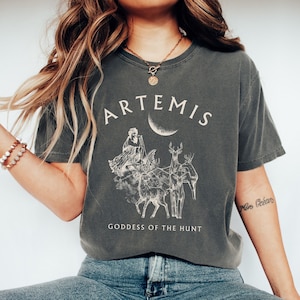 Artemis Shirt, Greek Goddess, Mythology TShirt, Fairycore Light Academia Poet Shirt, Greek Mythology, Whimsigoth Greek Apparel