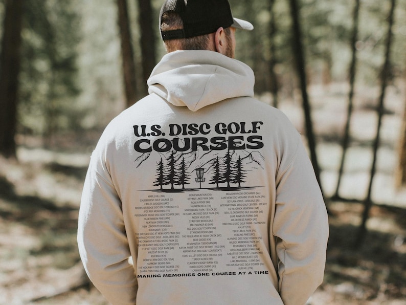 Disc Golf Hoodie, US Frisbee Golf Courses, Disc Golf sweatshirt, Disc Golf Gifts, Flying Discs, Disc Golf Shirt Sand