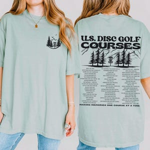 US Disc Golf Courses T-Shirt Front and Back Design, Frisbee Golf Comfort Colors® Tee, Gift for Disc Golfer