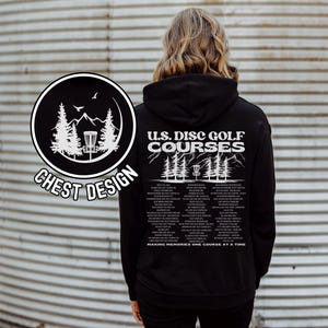 Disc Golf Hoodie, US Frisbee Golf Courses, Disc Golf sweatshirt, Disc Golf Gifts, Flying Discs, Disc Golf Shirt Black