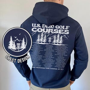 Disc Golf Hoodie, US Frisbee Golf Courses, Disc Golf sweatshirt, Disc Golf Gifts, Flying Discs, Disc Golf Shirt Navy