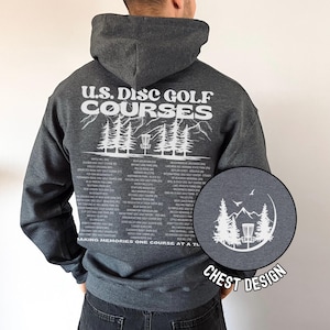 Disc Golf Hoodie, US Frisbee Golf Courses, Disc Golf sweatshirt, Disc Golf Gifts, Flying Discs, Disc Golf Shirt Dark Heather