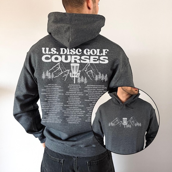 Disc Golf Hoodie, US Courses Hoody, Frisbee golf, Disc golf sweatshirt, Disc golf player, Gift for disc golf, flying discs, Disk Golf Shirt