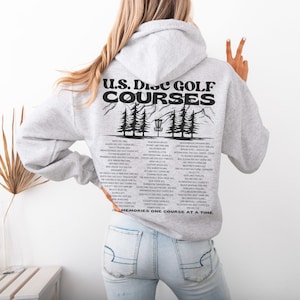 Disc Golf Hoodie, US Frisbee Golf Courses, Disc Golf sweatshirt, Disc Golf Gifts, Flying Discs, Disc Golf Shirt Ash
