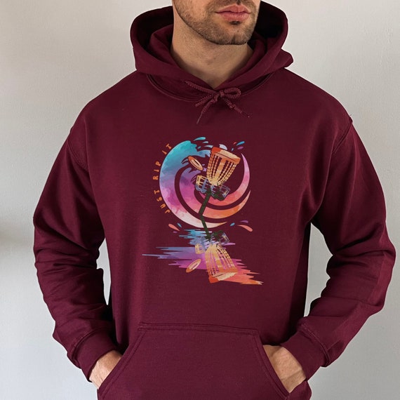 Disc Golf Hoodie, Just Rip It Hoody, Frisbee golf, Disc golf sweatshirt, Disc golf player, Gift for disc golf, flying discs, Disk Golf Shirt