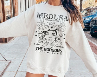Medusa Sweatshirt, Medusa Head Goddess Sweatshirt, Snake Sweater, Greek Mythology, Greek Goddess Greek Apparel, Witchy Grunge Dark Academia
