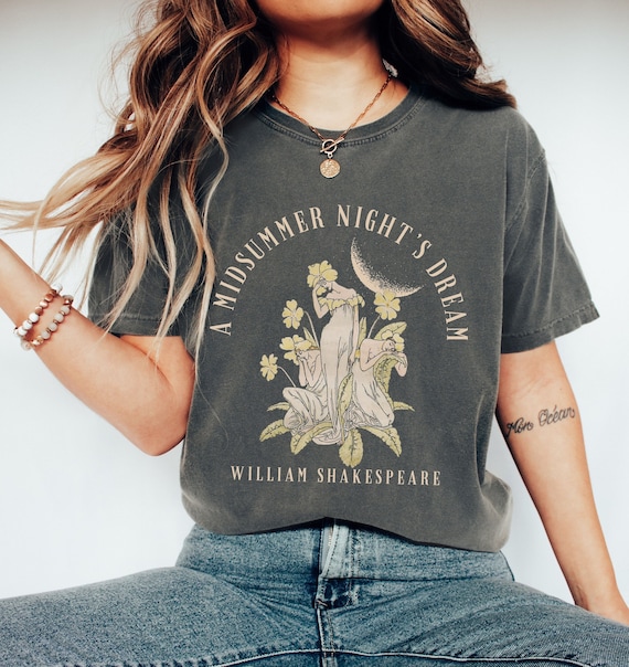 Shakespeare Shirt, A Midsummer Nights Dream, Fairy Grunge Shirt, Poet TShirt, Light Academia Fairycore Shirt