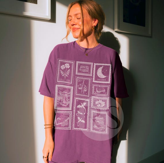 Book Lover Stamp Shirt for Reader, Librariancore Booktrovert Shirt, Romantasy Merch, Book Club Late Night Reader Bookish Gifts,Library Shirt
