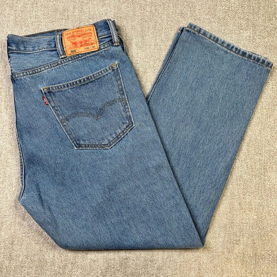 Levi's 505 Jeans Straight Leg Vintage Zip Fly Mid Wash Blue 40x30