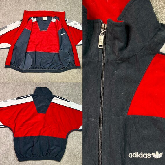 Adidas Originals Tracksuit Top Track Jacket Full Zip 80s Spellout