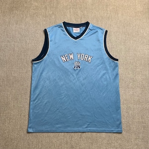 New York Yankees Muscle Vest Jersey Major League Baseball Y2K USA Vintage RARE L