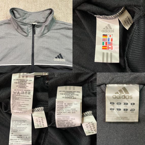 Adidas Tracksuit Top Track Jacket Full Zip 2000s Y2K Vintage Large