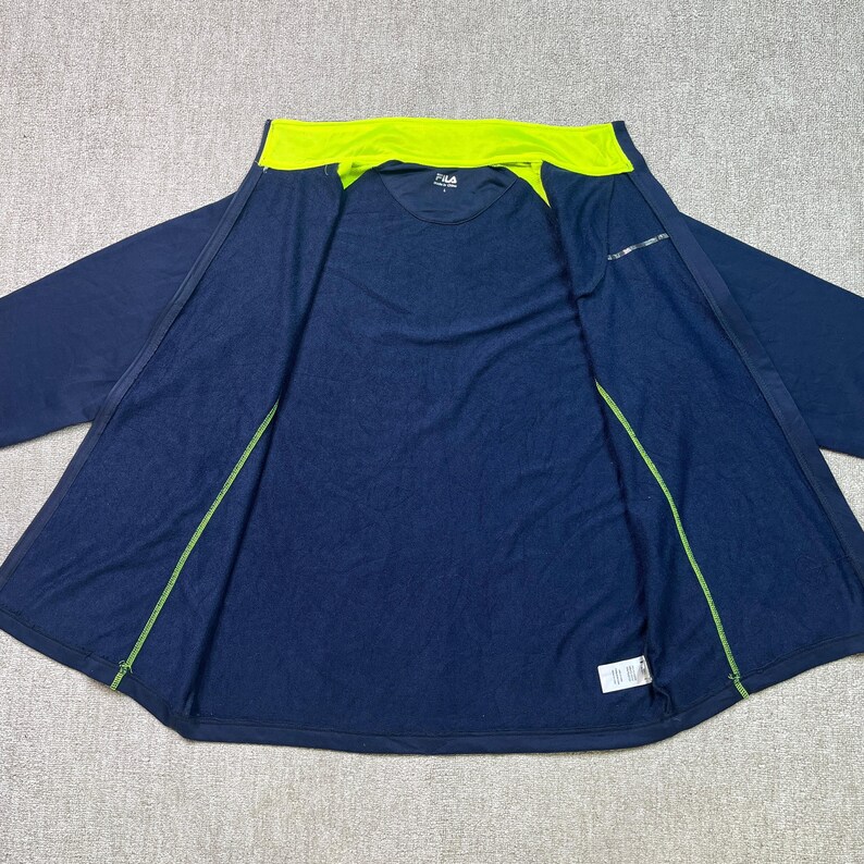 Fila Track Jacket Thermal Tracksuit Top Full Zip Vintage Collared Blue L image 7